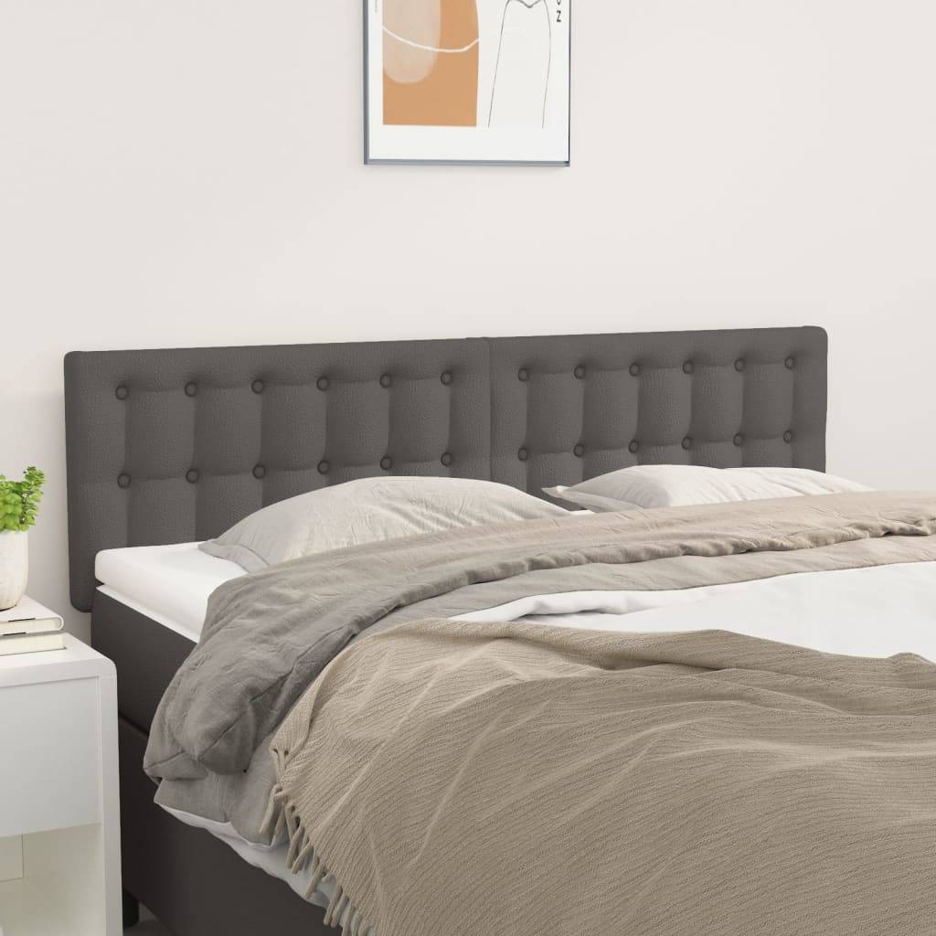 vidaXL Kopfteile 2 Stk. Grau 72x5x78/88 cm Kunstleder