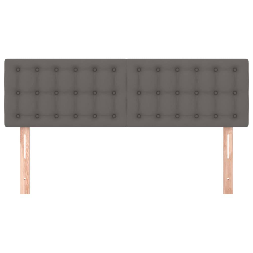 vidaXL Kopfteile 2 Stk. Grau 72x5x78/88 cm Kunstleder