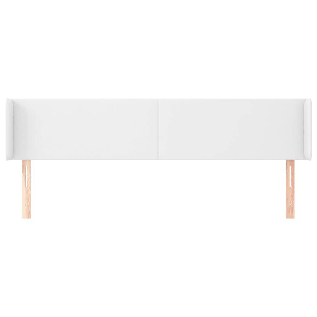 vidaXL Kopfteil mit Ohren Weiß 203x16x78/88 cm Kunstleder