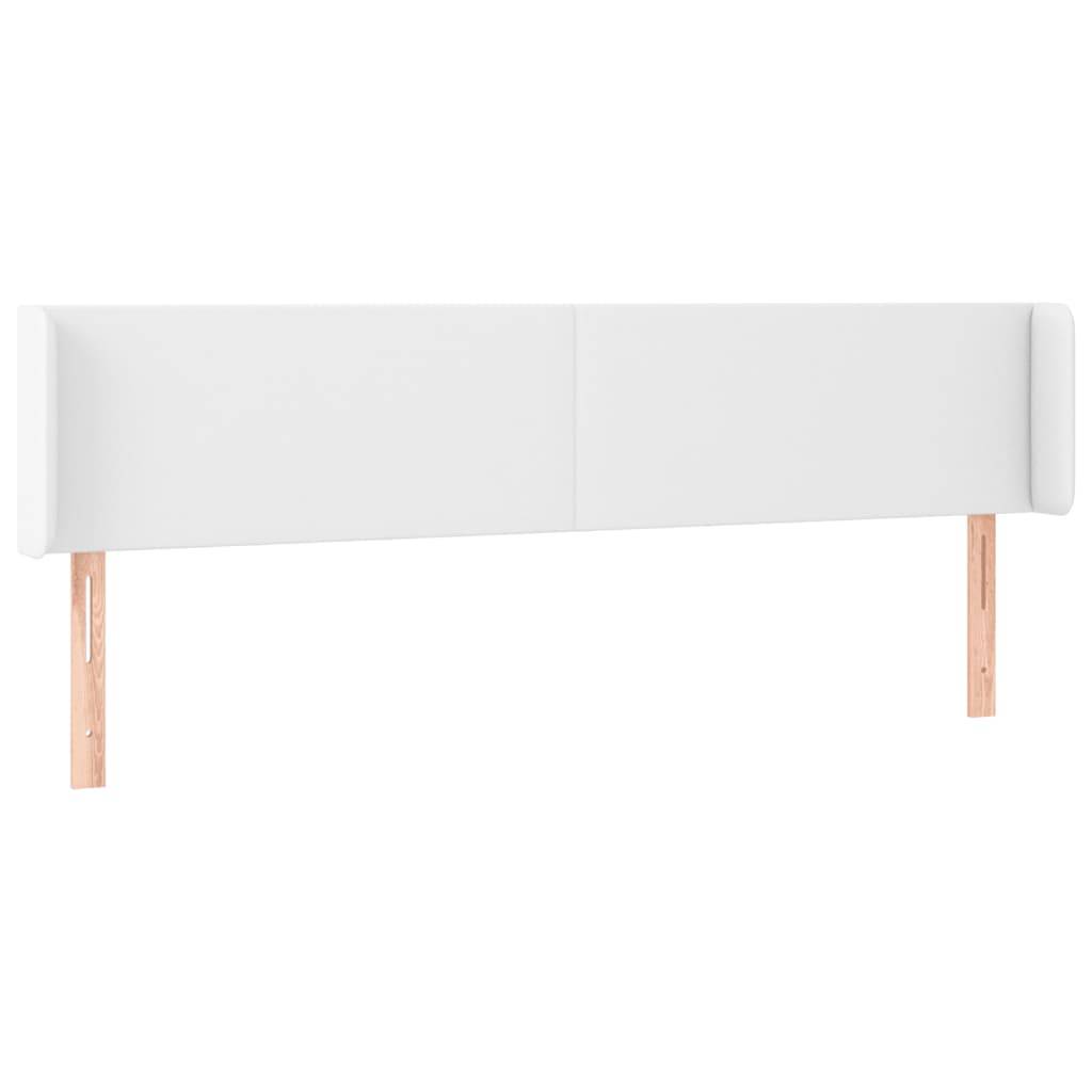 vidaXL Kopfteil mit Ohren Weiß 203x16x78/88 cm Kunstleder