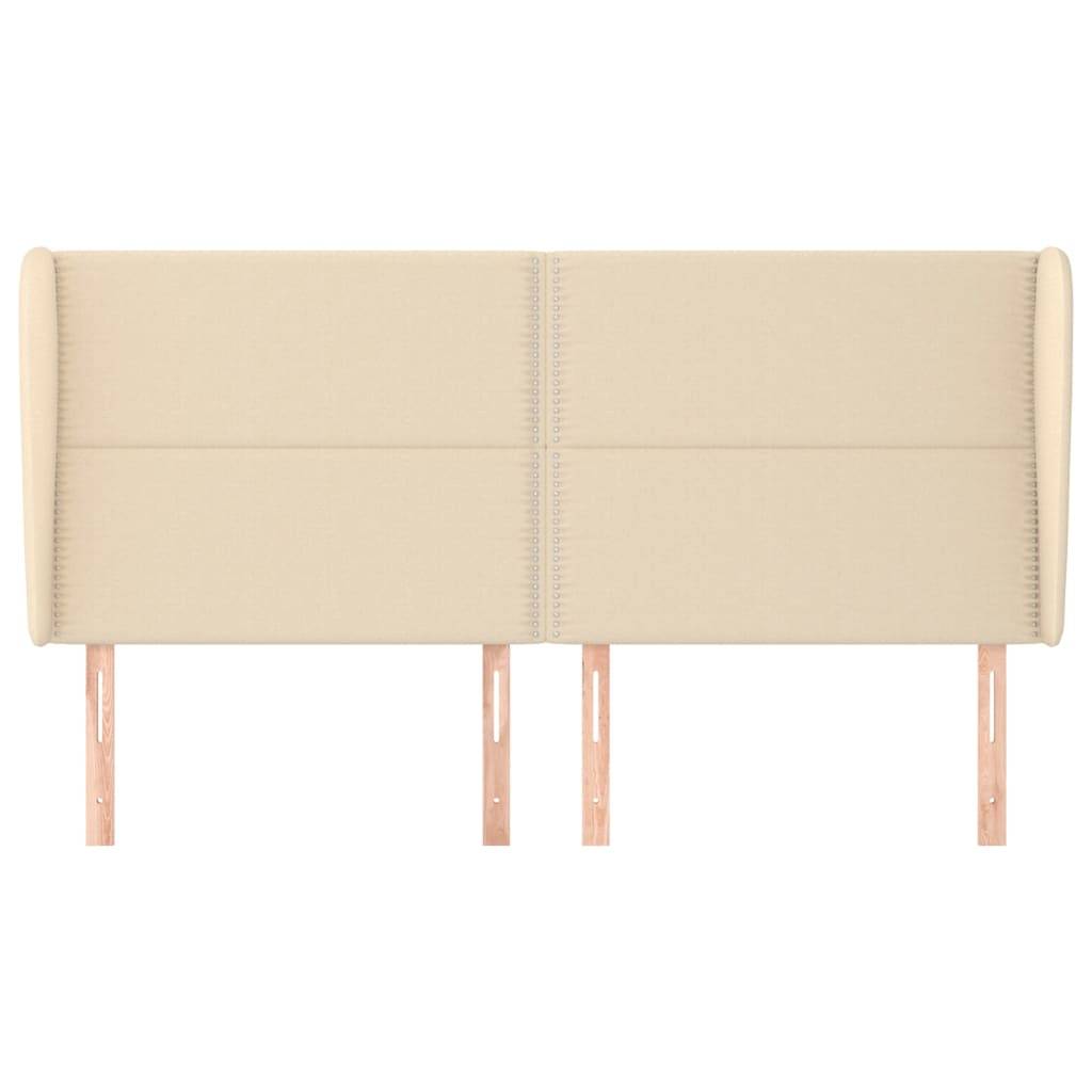 vidaXL Kopfteil mit Ohren Creme 203x23x118/128 cm Stoff