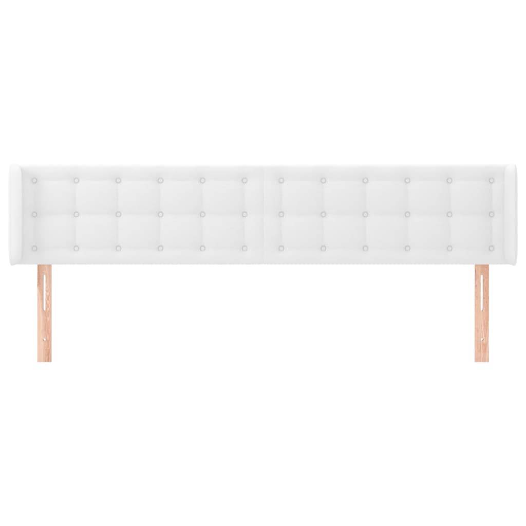 vidaXL Kopfteil mit Ohren Weiß 183x16x78/88 cm Kunstleder