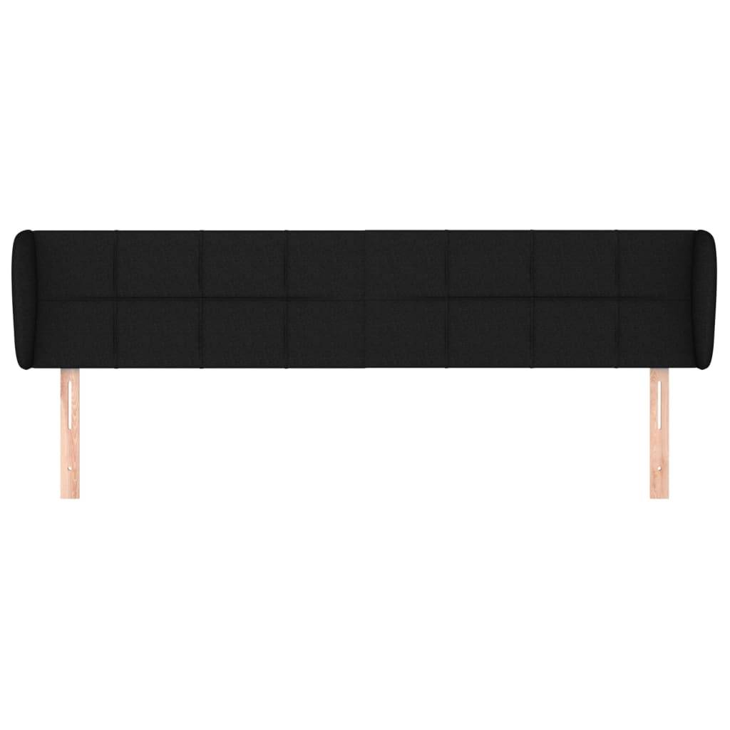 vidaXL Kopfteil mit Ohren Schwarz 183x23x78/88 cm Stoff