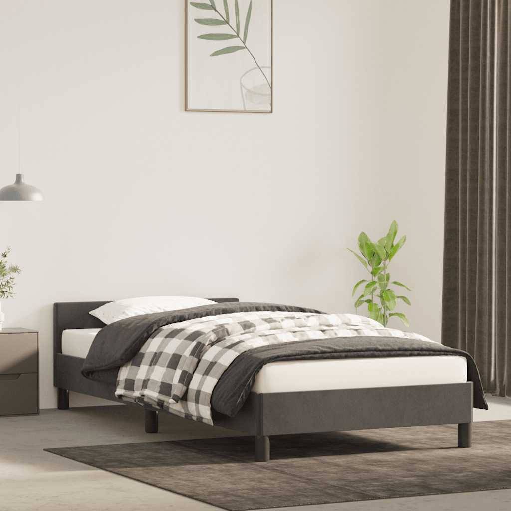 vidaXL Bettgestell ohne Matratze Dunkelgrau 100x200 cm Samt