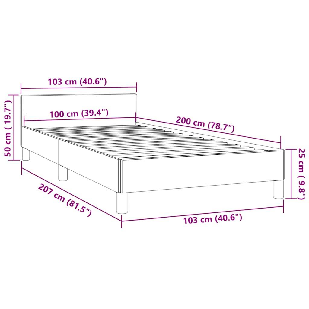 vidaXL Bettgestell ohne Matratze Dunkelgrau 100x200 cm Samt