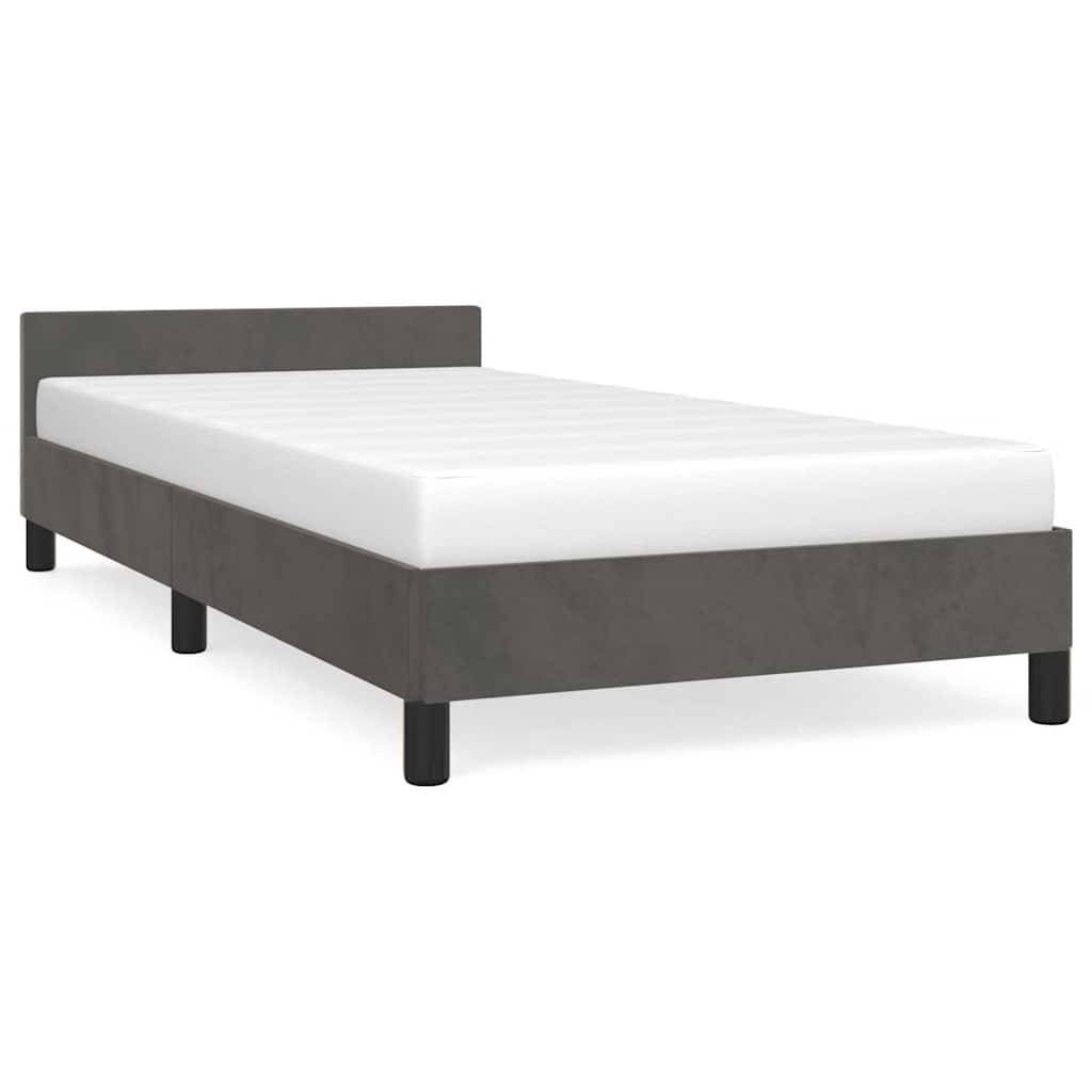 vidaXL Bettgestell ohne Matratze Dunkelgrau 100x200 cm Samt