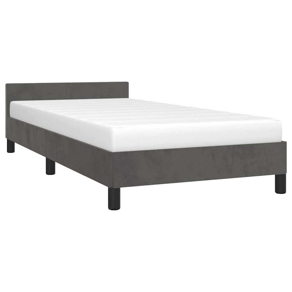 vidaXL Bettgestell ohne Matratze Dunkelgrau 100x200 cm Samt