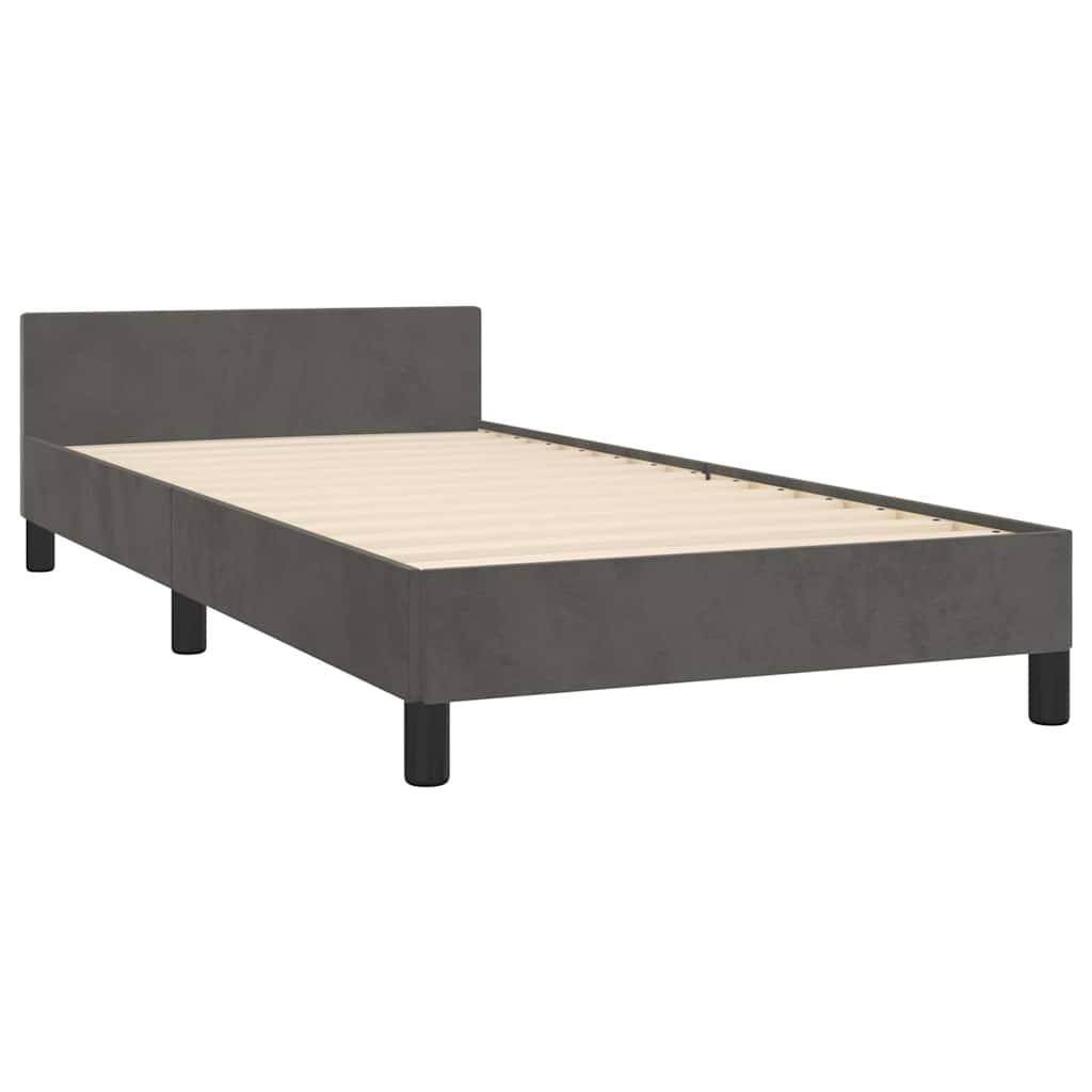 vidaXL Bettgestell ohne Matratze Dunkelgrau 100x200 cm Samt