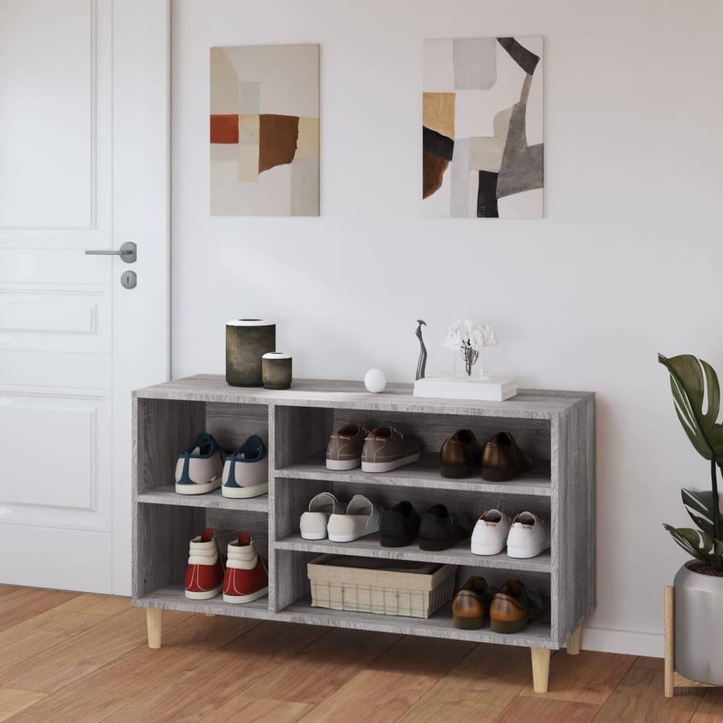 vidaXL Schuhregal Grau Sonoma 102x36x60 cm Holzwerkstoff