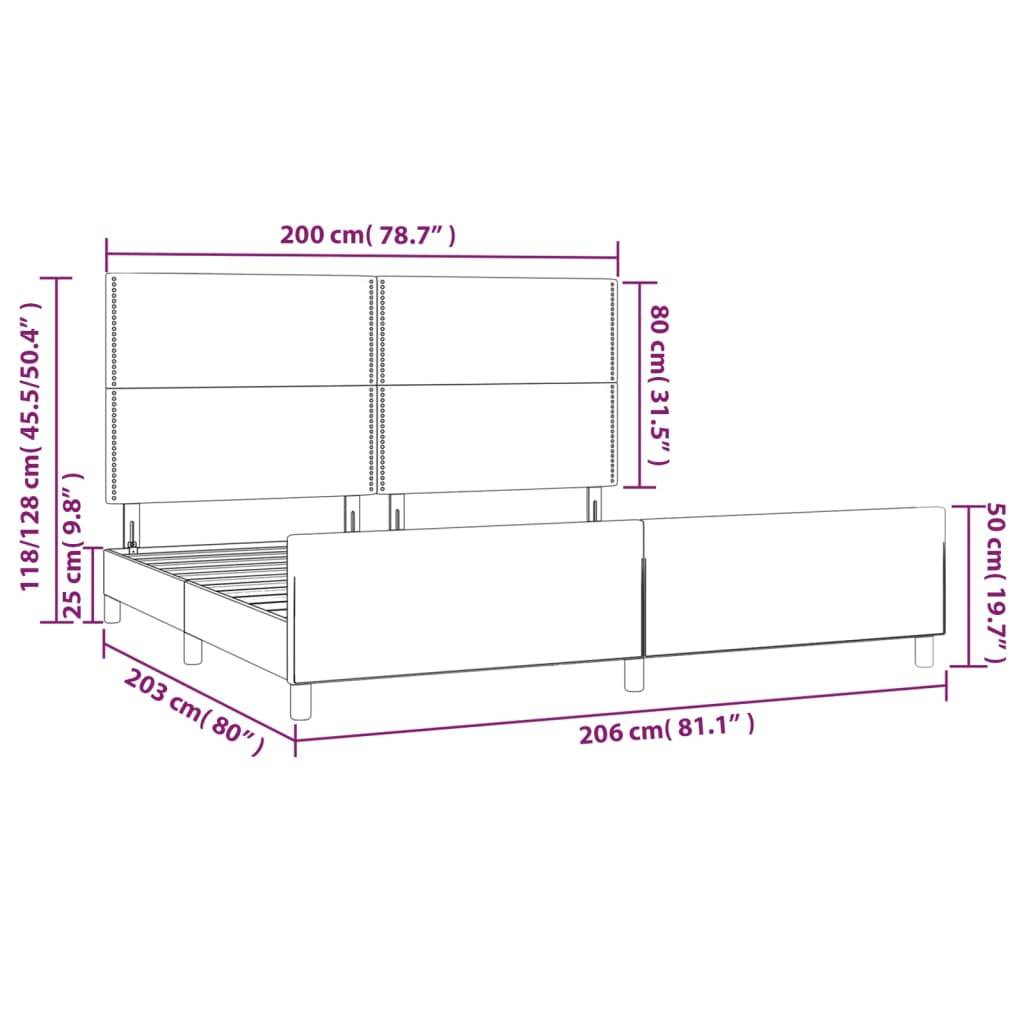 vidaXL Bettgestell ohne Matratze Dunkelgrau 200x200 cm Stoff