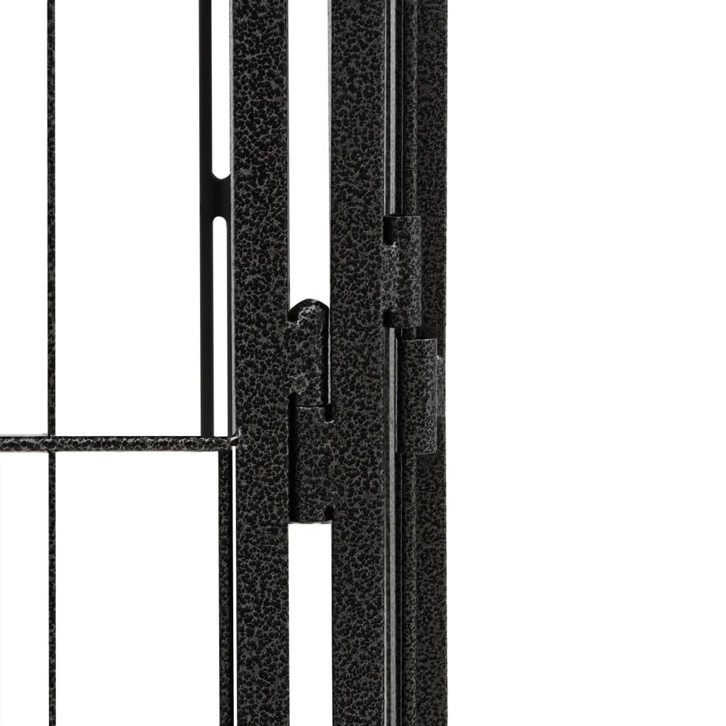 vidaXL 4-tlg. Hundelaufstall Schwarz 50x100cm Stahl Pulverbeschichtung