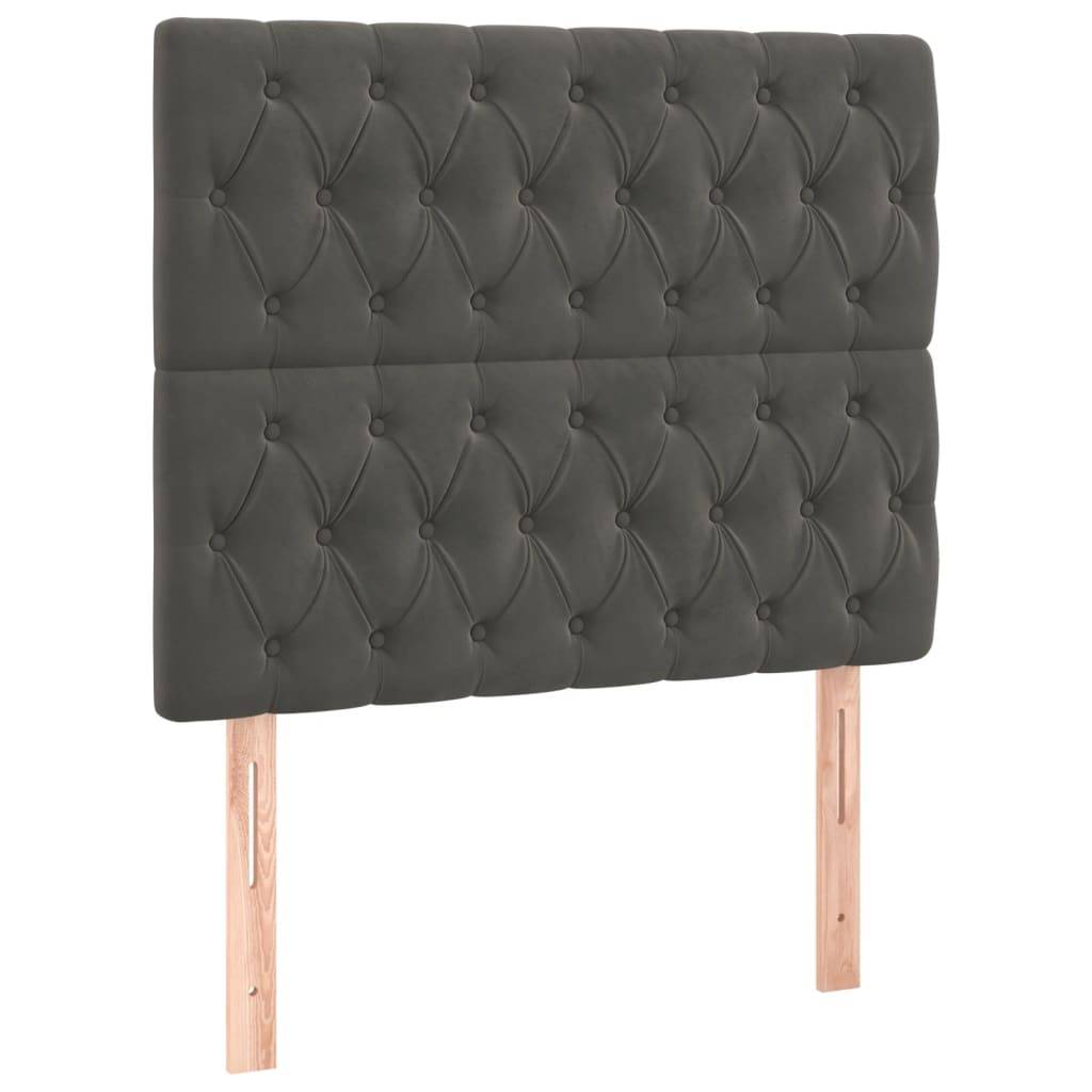 vidaXL Kopfteile 2 Stk. Dunkelgrau 90x7x78/88 cm Samt