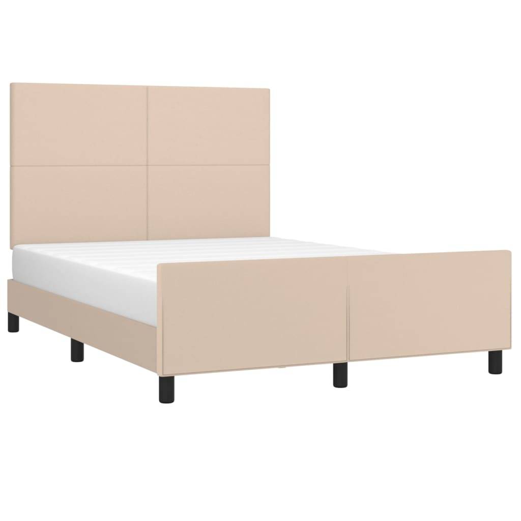vidaXL Bettgestell mit Kopfteil Cappuccino-Braun 140x190 cm Kunstleder