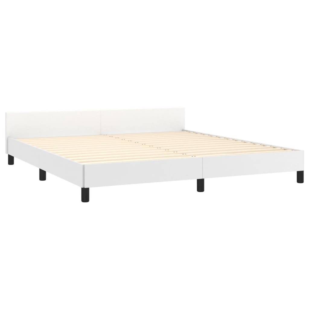 vidaXL Bettgestell mit Kopfteil ohne Matratze Weiß 180x200 cm