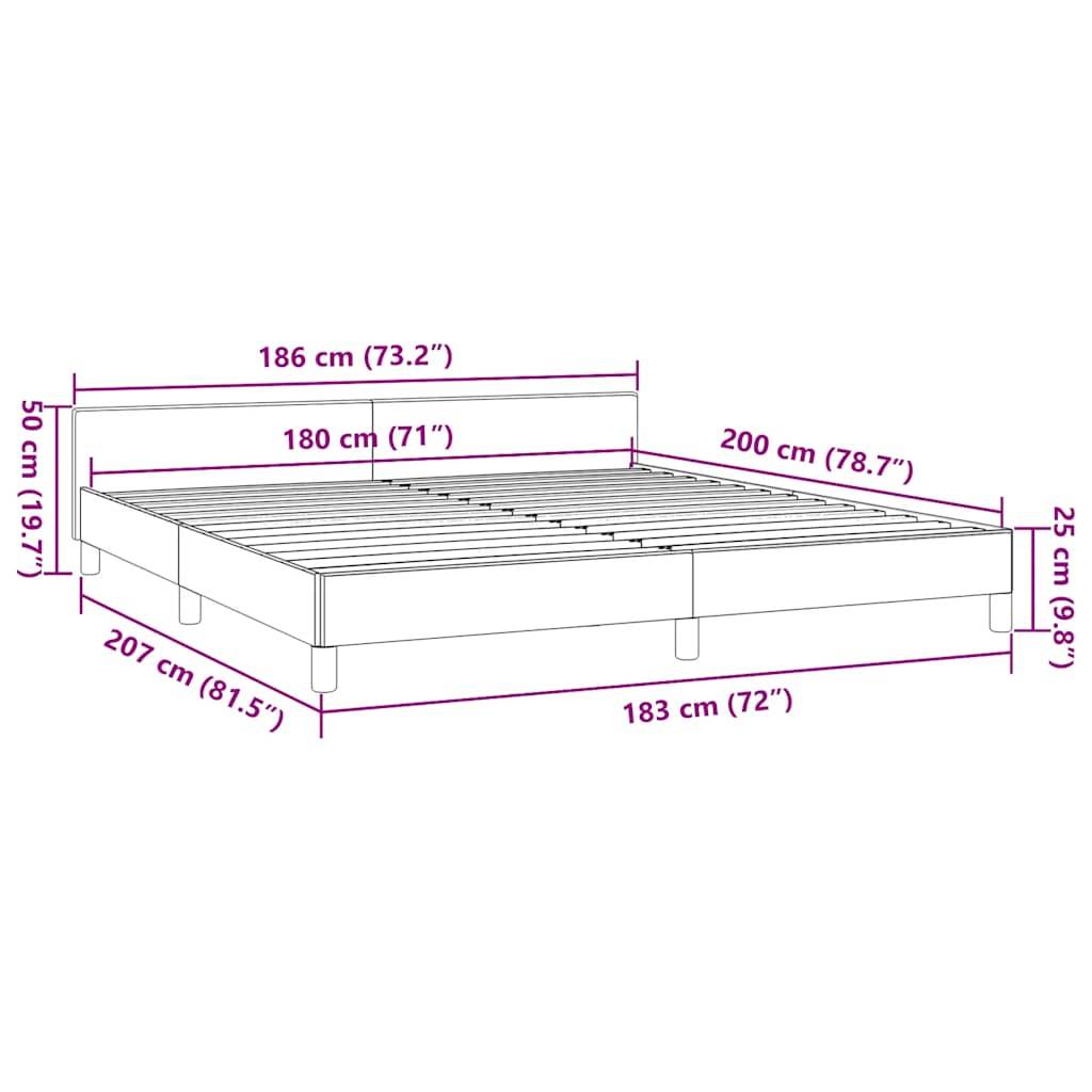vidaXL Bettgestell mit Kopfteil ohne Matratze Weiß 180x200 cm
