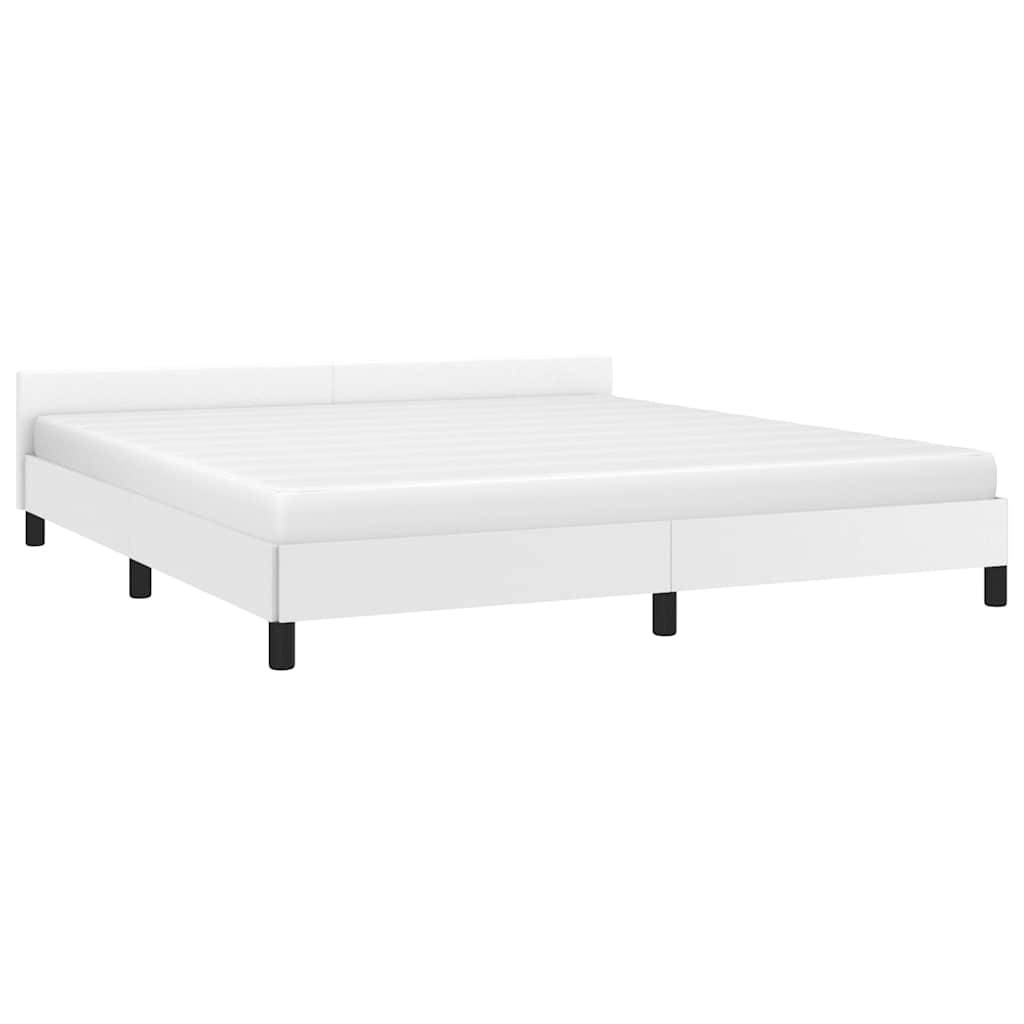 vidaXL Bettgestell mit Kopfteil ohne Matratze Weiß 180x200 cm