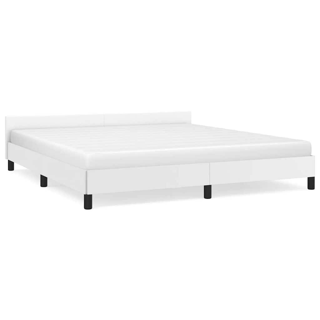 vidaXL Bettgestell mit Kopfteil ohne Matratze Weiß 180x200 cm