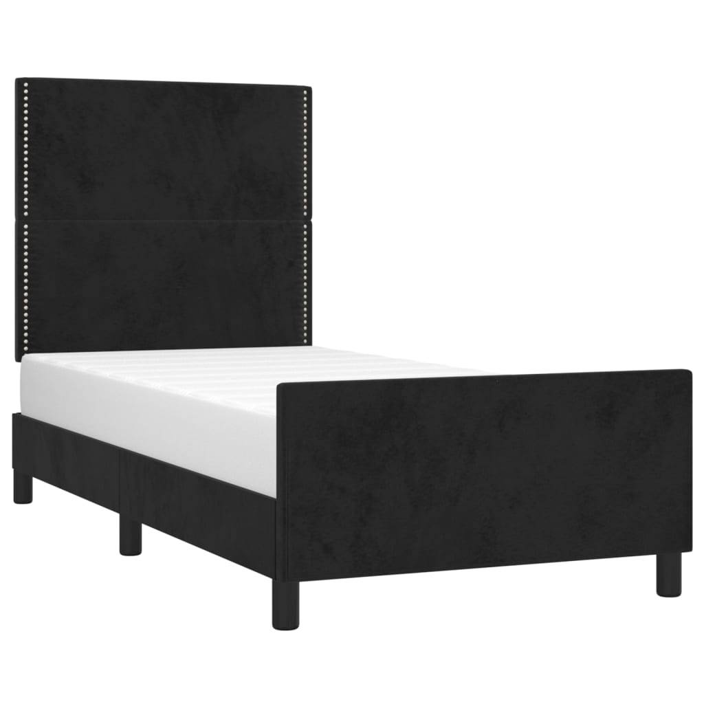 vidaXL Bettgestell ohne Matratze Schwarz 100x200 cm Samt