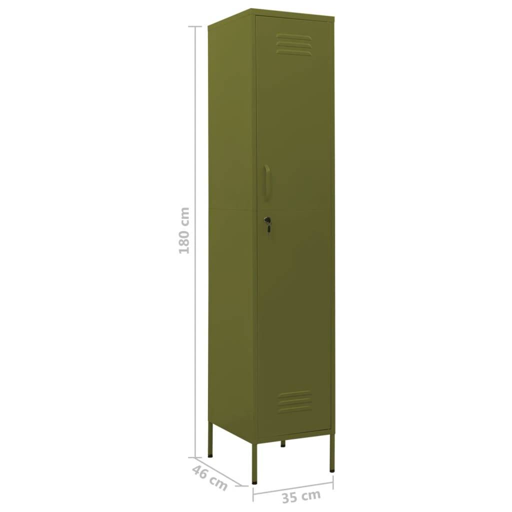 vidaXL Schließfachschrank Olivgrün 35x46x180 cm Stahl