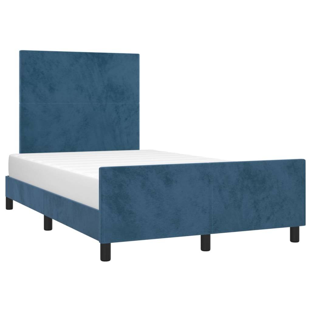 vidaXL Bettgestell ohne Matratze Dunkelblau 120x200 cm Samt