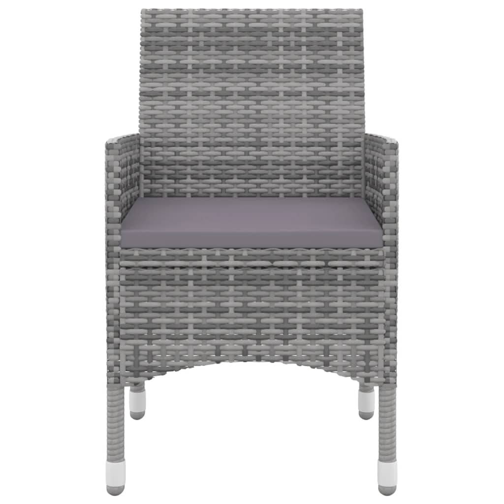 vidaXL 7-tlg. Garten-Essgruppe mit Auflagen Poly Rattan und Glas