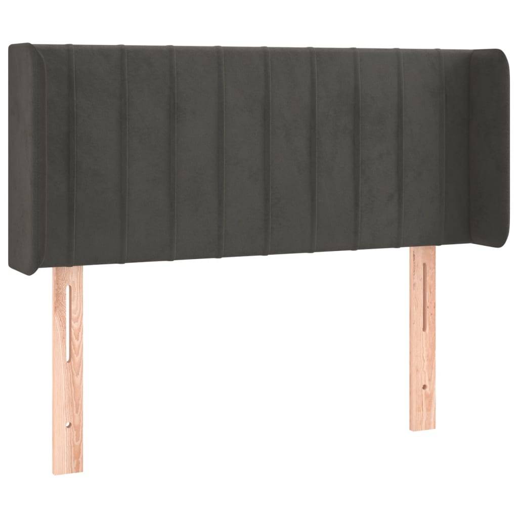 vidaXL LED Kopfteil Dunkelgrau 93x16x78/88 cm Samt