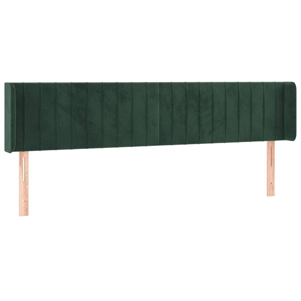 vidaXL LED Kopfteil Dunkelgrün 183x16x78/88 cm Samt