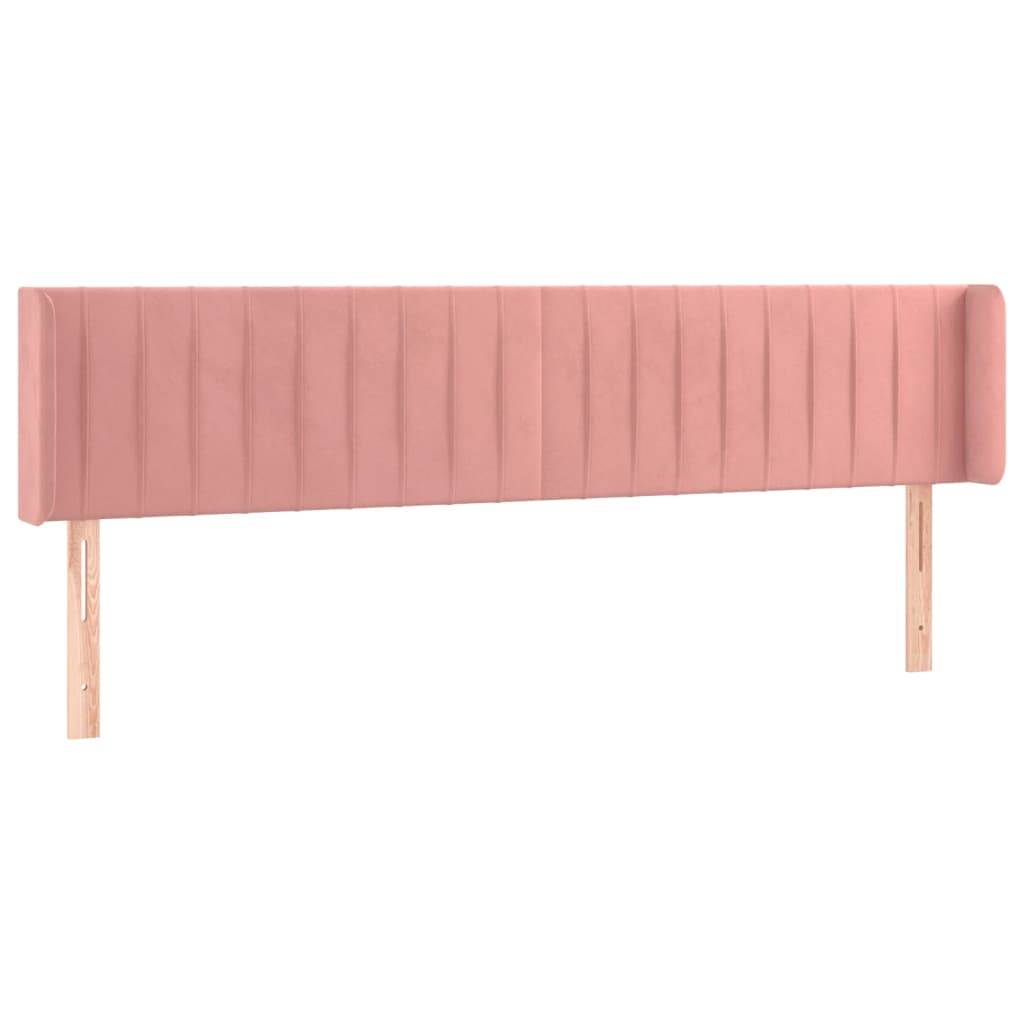 vidaXL LED Kopfteil Rosa 203x16x78/88 cm Samt