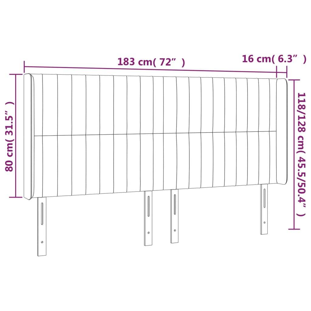 vidaXL LED Kopfteil Dunkelgrün 183x16x118/128 cm Samt