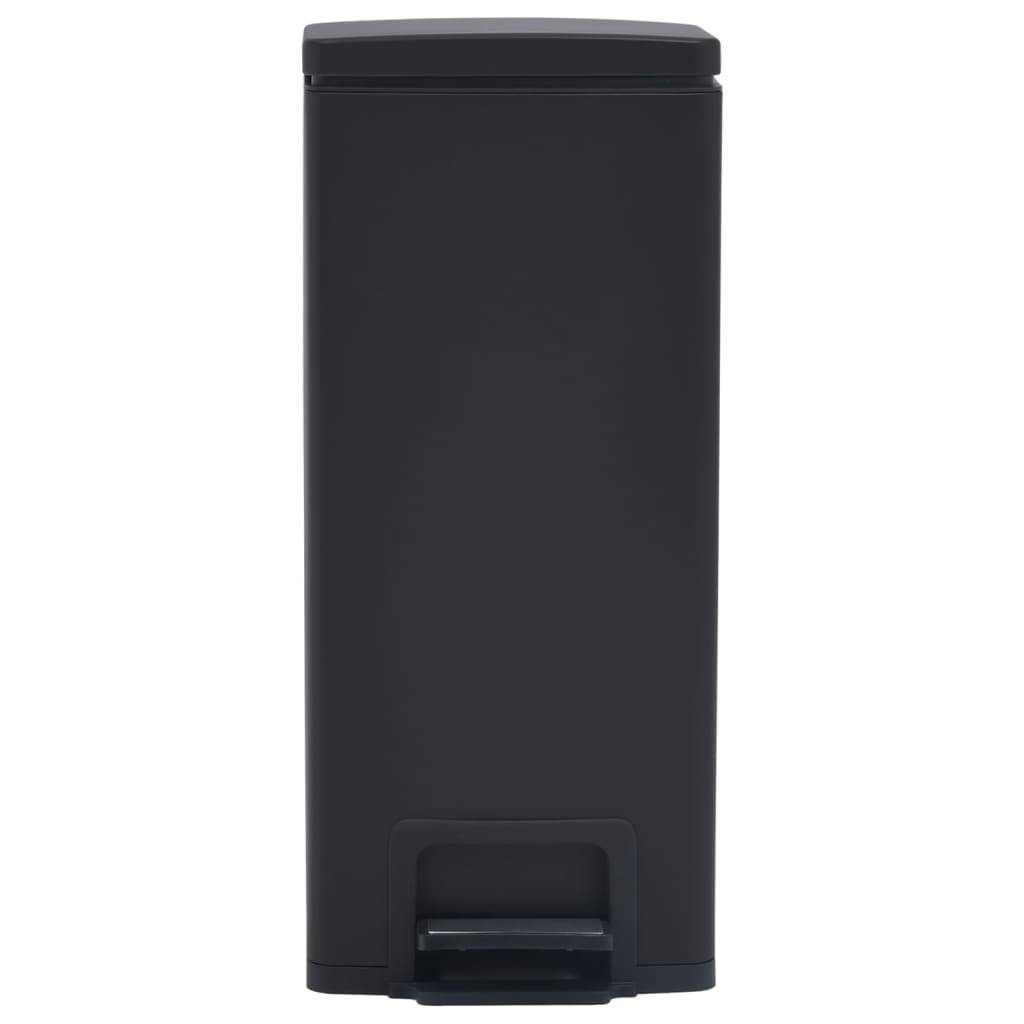 vidaXL Mülleimer mit Pedal Anti-Fingerabdruck 30 L Schwarz Edelstahl
