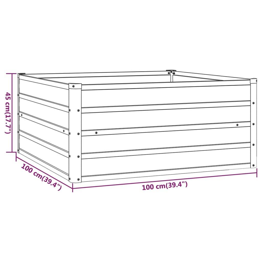 vidaXL Hochbeet Rostig 100x100x45 cm Cortenstahl