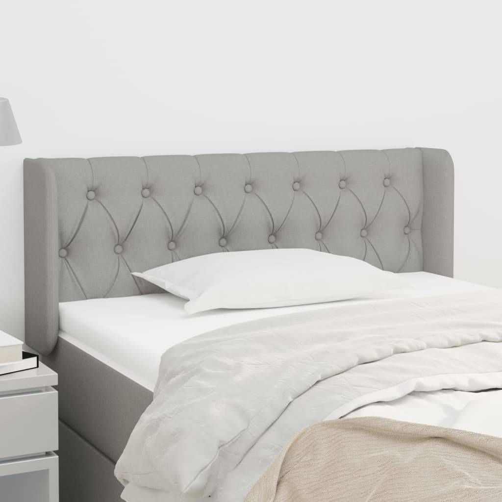 vidaXL Kopfteil mit Ohren Hellgrau 103x16x78/88 cm Stoff
