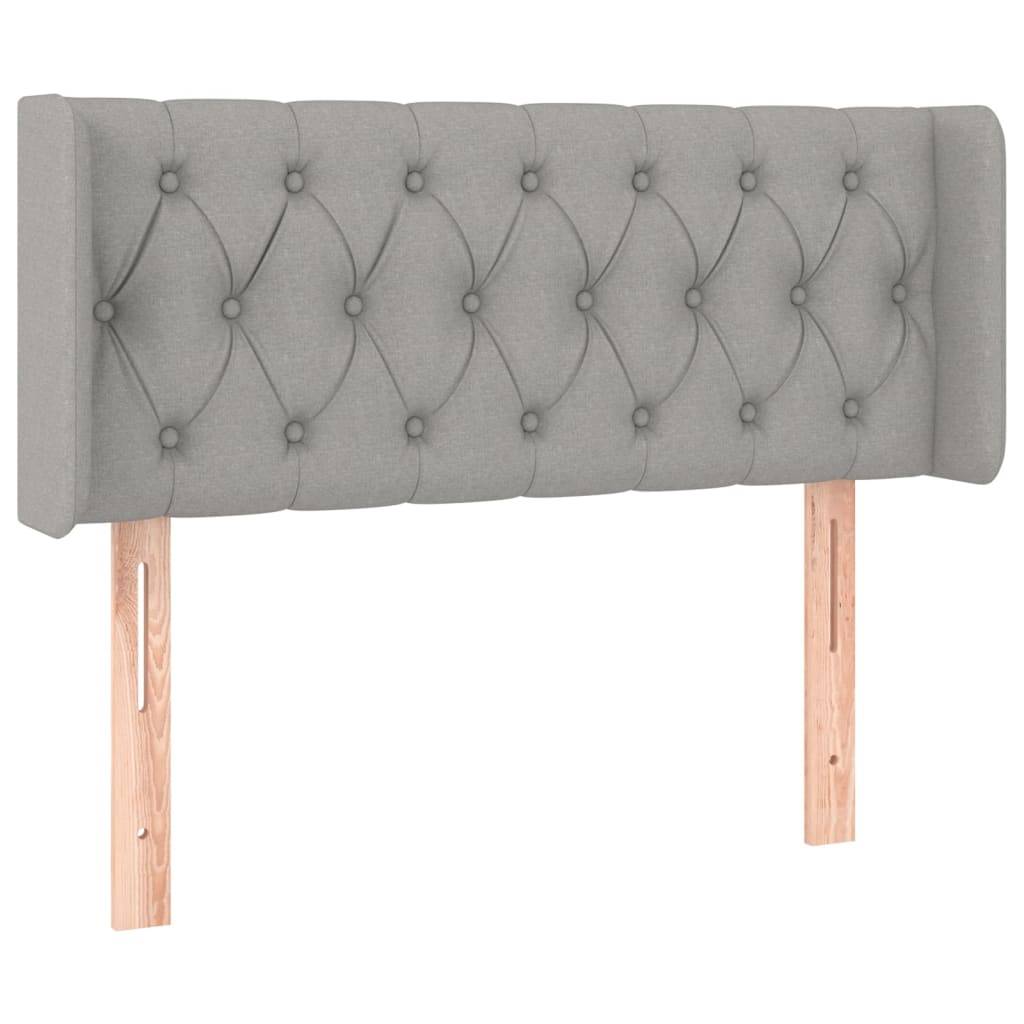 vidaXL Kopfteil mit Ohren Hellgrau 103x16x78/88 cm Stoff
