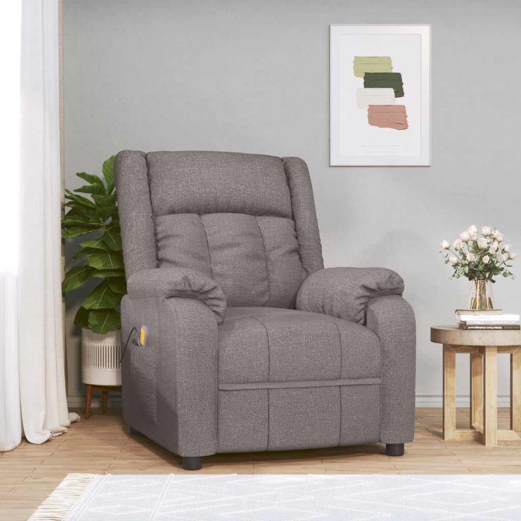 vidaXL Massagesessel Taupe Stoff