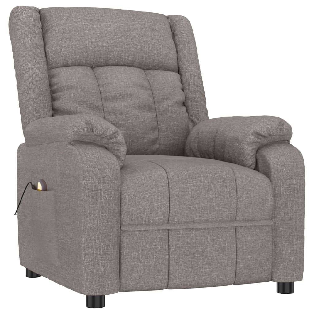 vidaXL Massagesessel Taupe Stoff