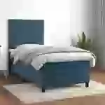 vidaXL Boxspringbett mit Matratze Dunkelblau 90x200 cm Samt vidaXL Boxspringbett mit Matratze Dunkelblau 90x200 cm Samt