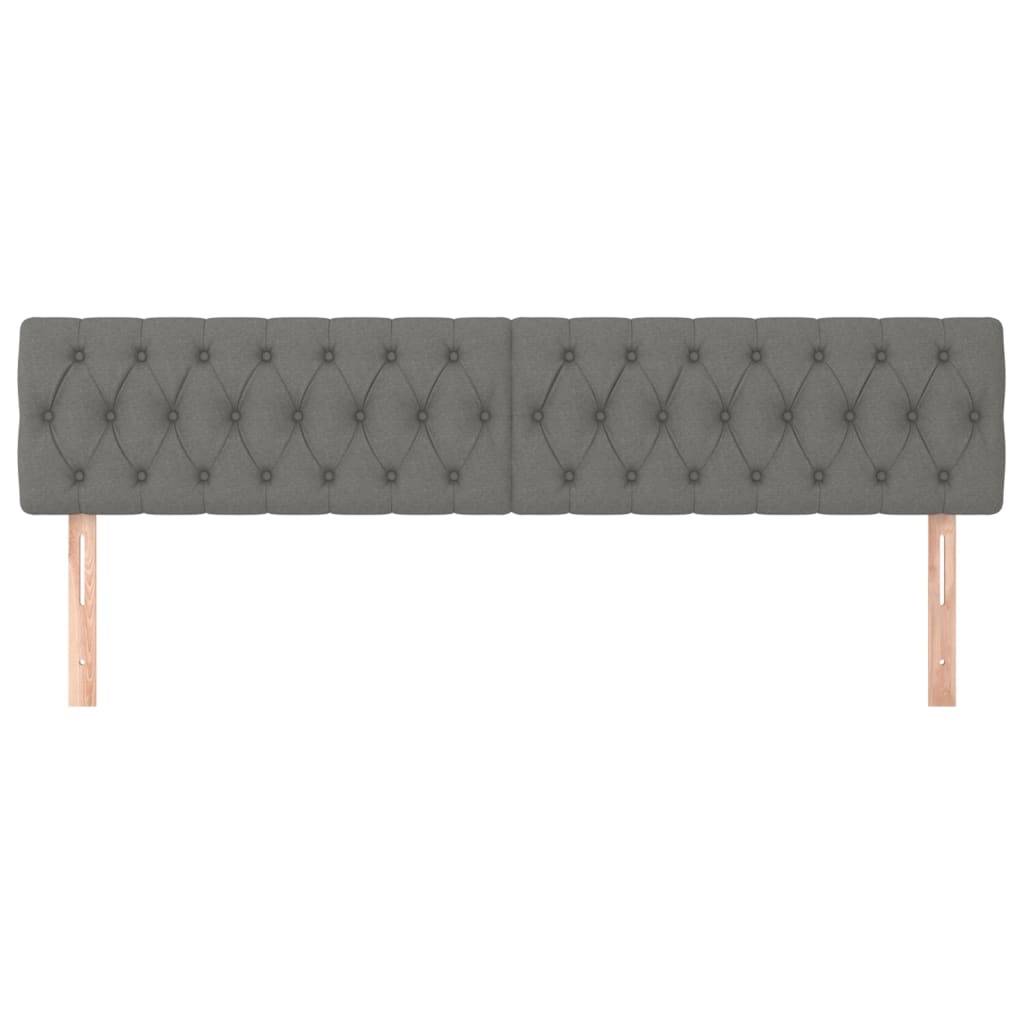 vidaXL Kopfteile 2 Stk. Dunkelgrau 90x7x78/88 cm Stoff