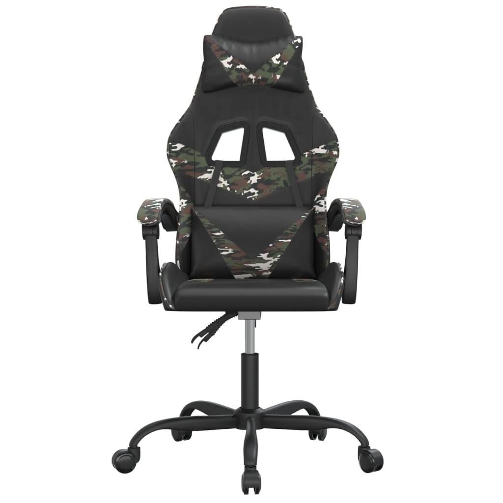 vidaXL Gaming-Stuhl Drehbar Schwarz und Tarnfarben Kunstleder