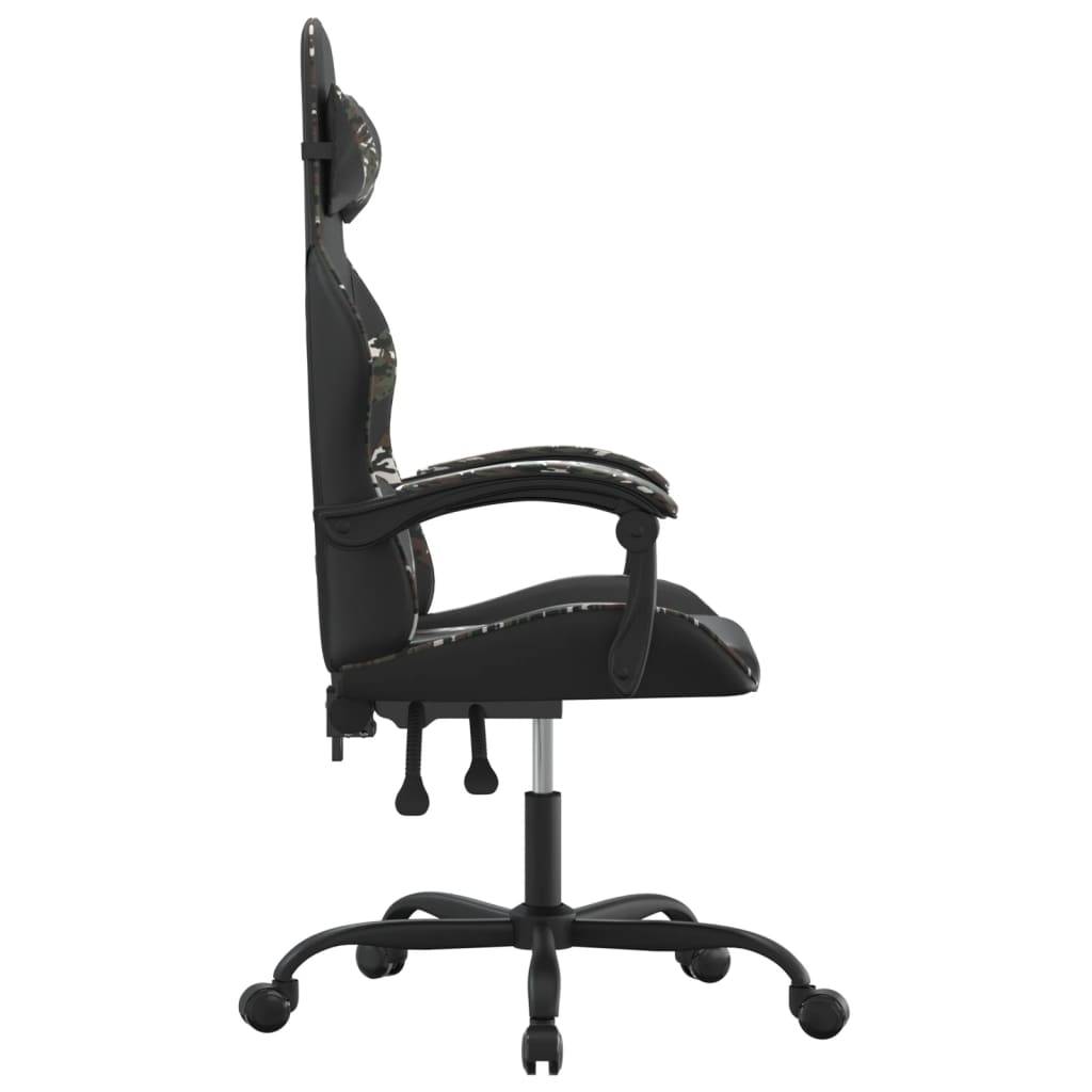 vidaXL Gaming-Stuhl Drehbar Schwarz und Tarnfarben Kunstleder