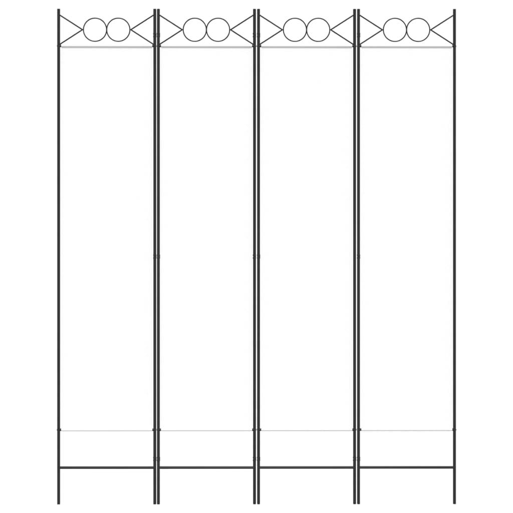 vidaXL 4-tlg. Paravent Weiß 160x200 cm Stoff