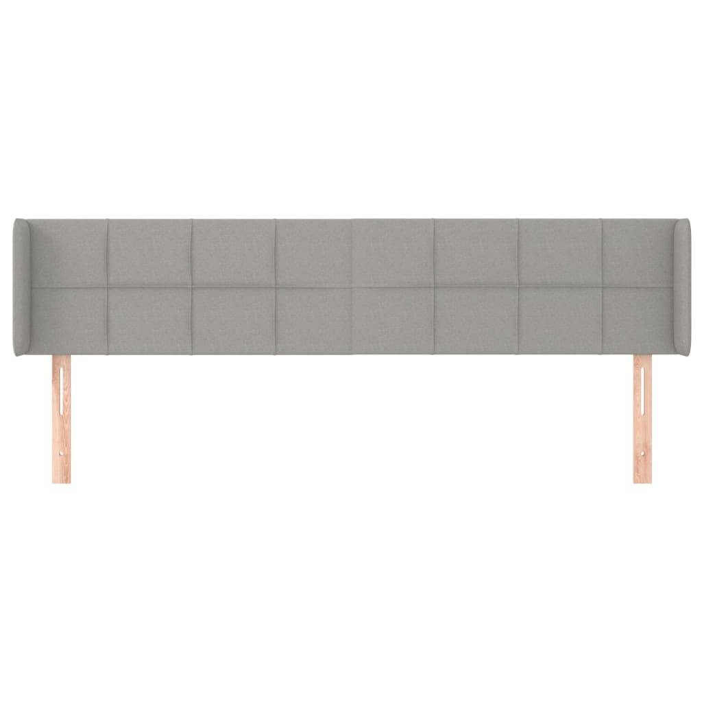 vidaXL Kopfteil mit Ohren Hellgrau 203x16x78/88 cm Stoff