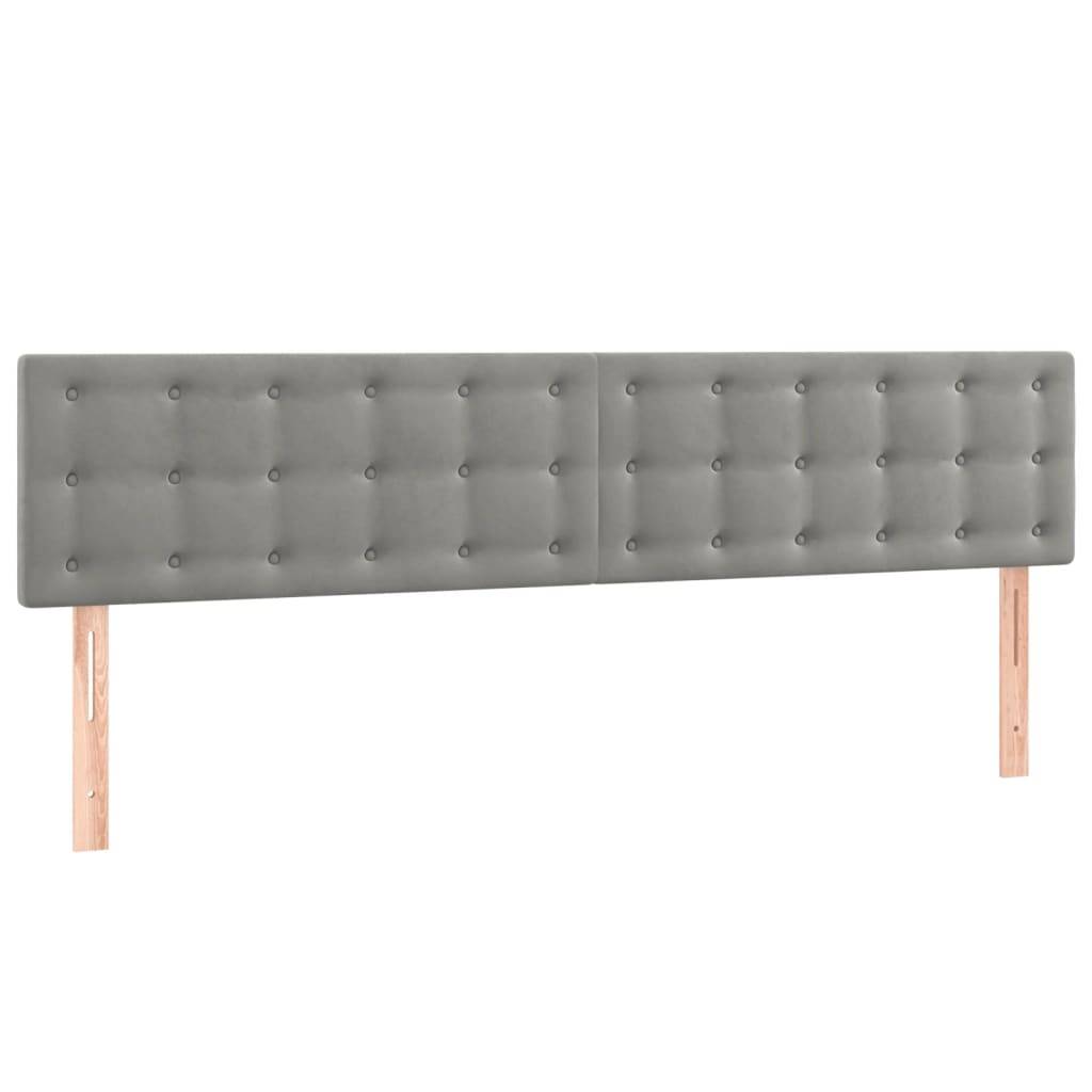 vidaXL LED Kopfteil Hellgrau 160x5x78/88 cm Samt