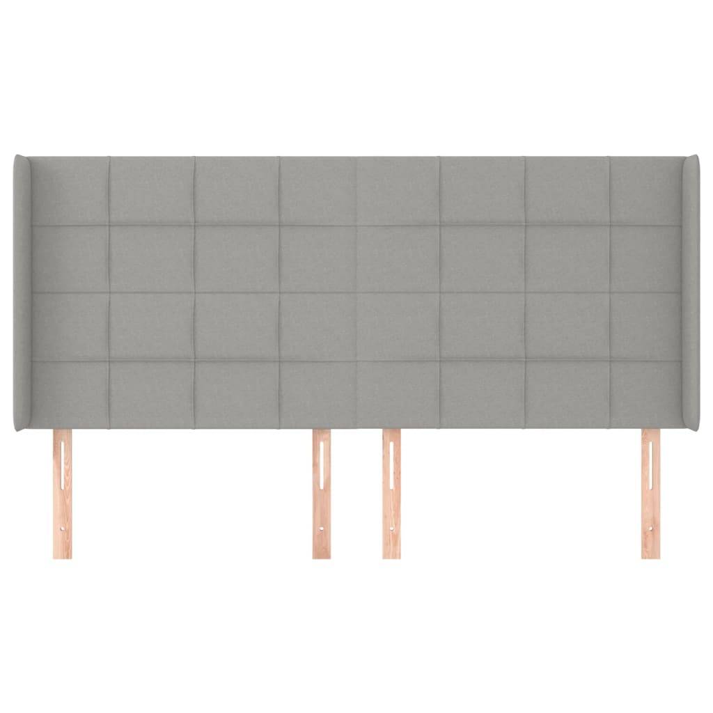 vidaXL Kopfteil mit Ohren Hellgrau 183x16x118/128 cm Stoff