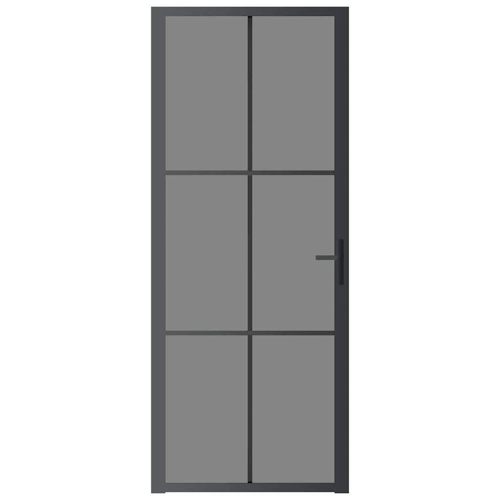 vidaXL Innentür 83x201,5 cm Schwarz ESG-Glas und Aluminium