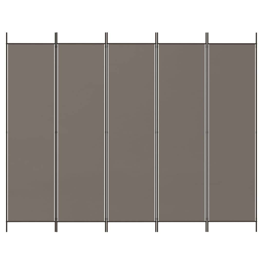 vidaXL 5-tlg. Paravent Anthrazit 250x200 cm Stoff