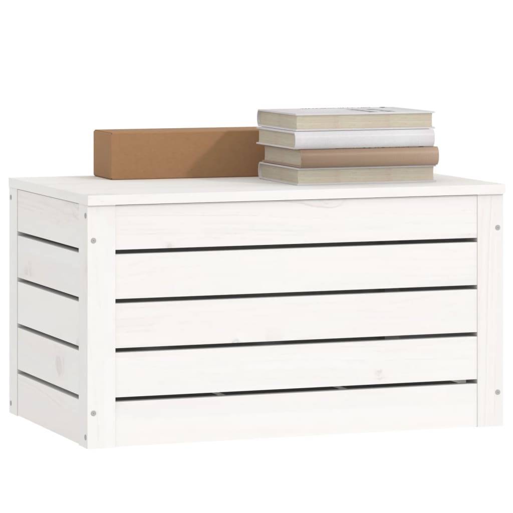 vidaXL Truhe Weiß 59,5x36,5x33 cm Massivholz Kiefer