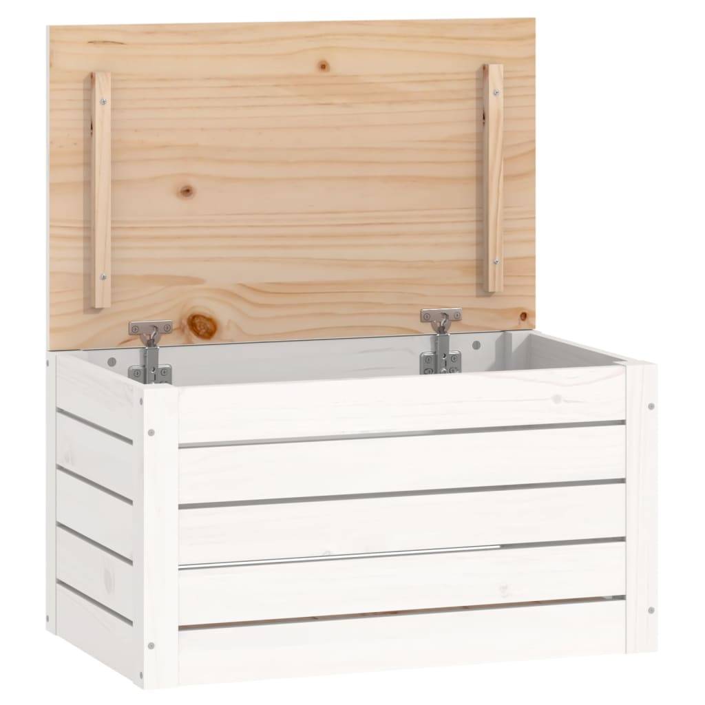 vidaXL Truhe Weiß 59,5x36,5x33 cm Massivholz Kiefer