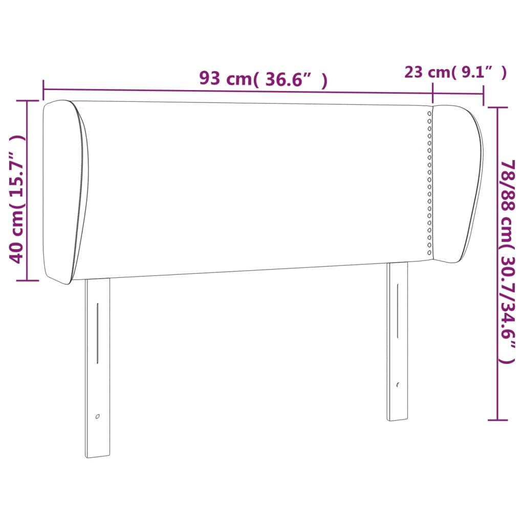 vidaXL Kopfteil mit Ohren Dunkelgrau 93x23x78/88 cm Samt