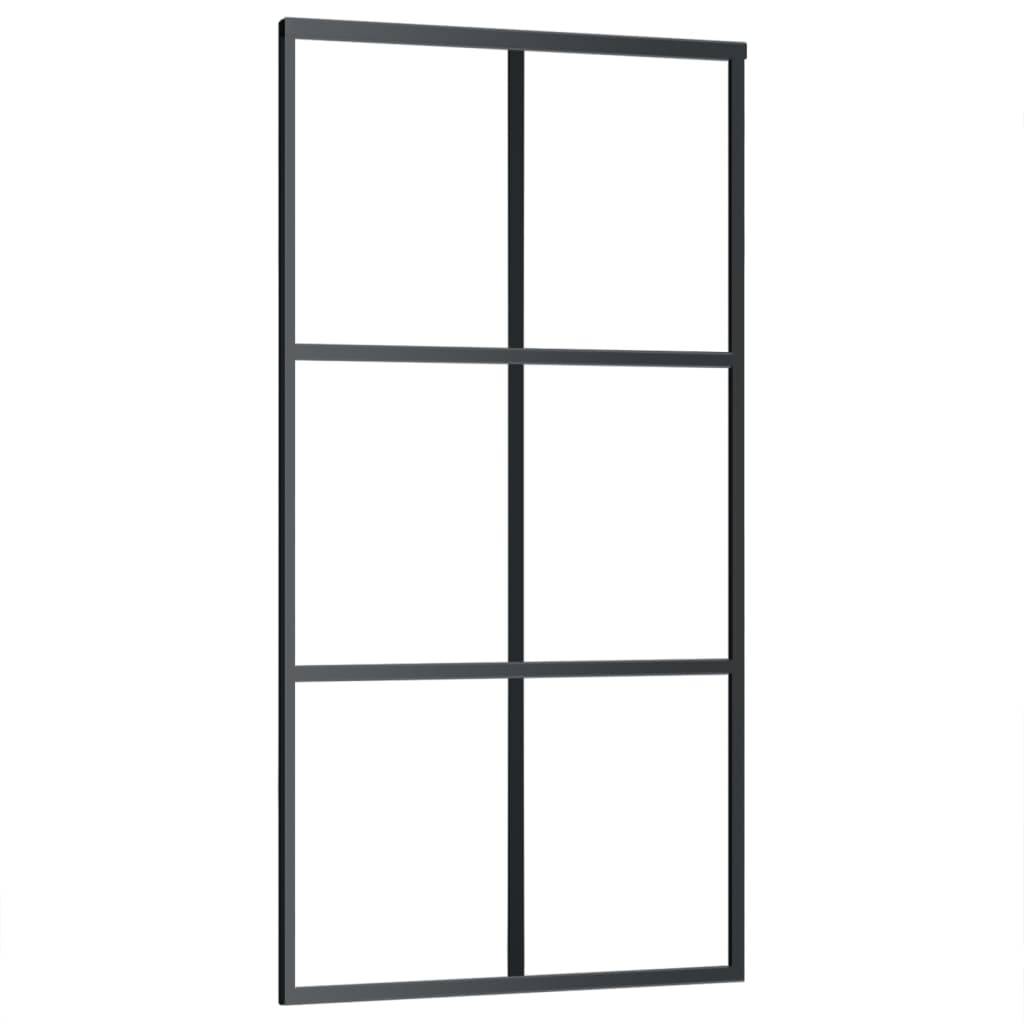 vidaXL Schiebetür mit Beschlag ESG-Glas & Aluminium 102x205 cm