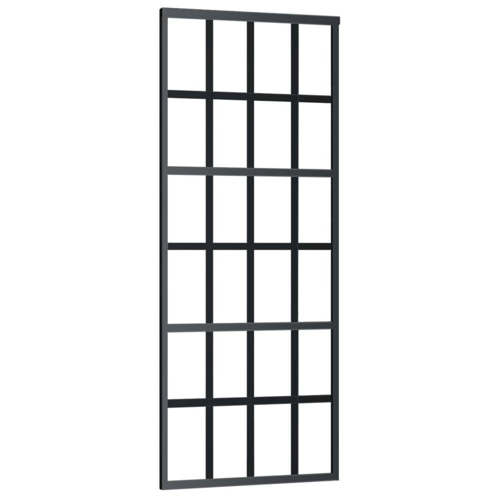 vidaXL Schiebetür mit Beschlag ESG-Glas & Aluminium 76x205 cm